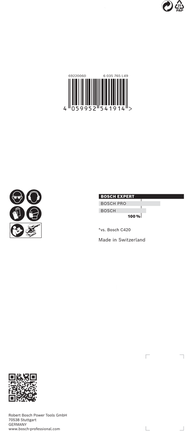 ورق صنفرة Bosch EXPERT C470 مقاس 93x186 مم، 8 فتحات، G 40، 10 قطع.