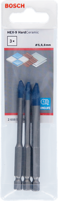 مجموعة مثقاب Bosch HEX-9 HardCeramic مقاس 5/6/8 مم.