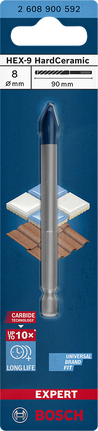 مثقاب Bosch HEX-9 HardCeramic مقاس 8×90 مم.