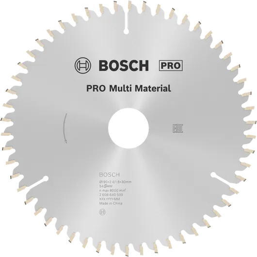 شفرة المنشار الدائرية Bosch PRO متعددة المواد، 54 سنًا.