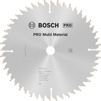شفرة المنشار الدائرية Bosch PRO Multi Material، 184 مم، 48 سنًا.