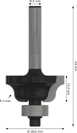 بت التوجيه Bosch PRO Roman Ogee R 4 ساق 6 مم.