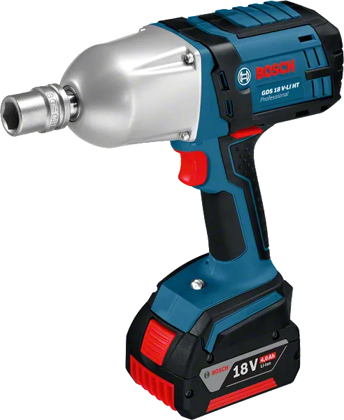 Bosch GDS 18 V-LI HT cordless impact wrench, 650 Nm torque.