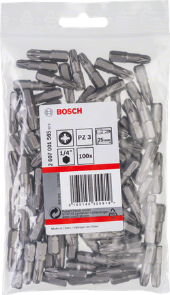 Bosch PZ3 25mm screwdriver bits 100 pack.