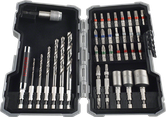 Bosch 35-piece HSS drill and screwdriver bit set in case.