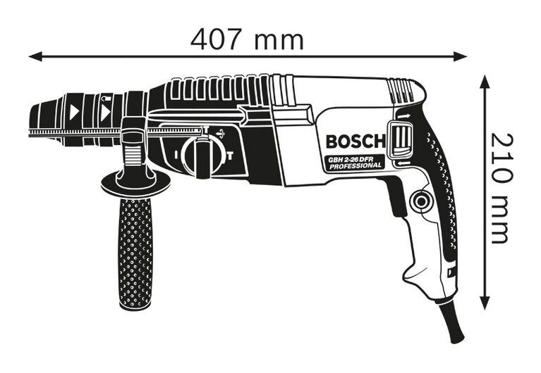 Taladro percutor Bosch de 230V 790W, GBH 2-26 F, Tipo F - Conector Schuko