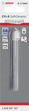 Bosch 14 mm CYL-9 ceramic tile drill bit.