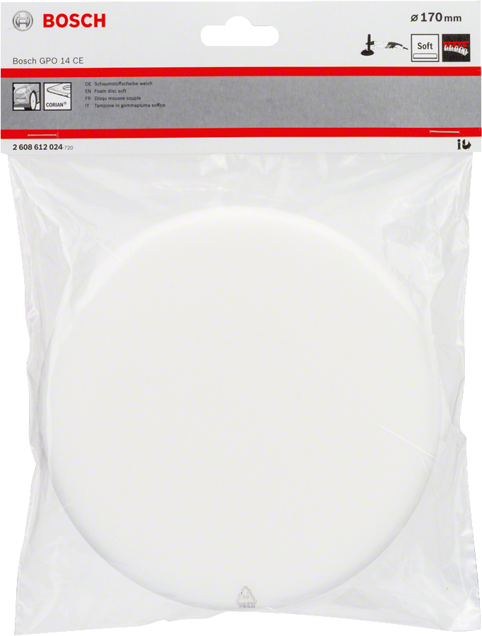 Bosch soft foam disc 170 mm for polishing.