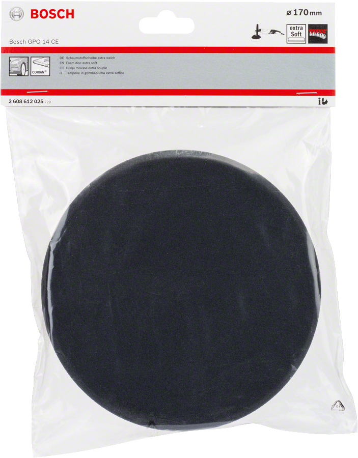 Bosch extra-soft foam disc 170 mm for polishing.