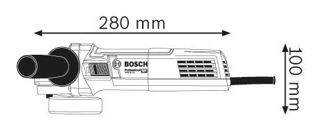 Angle grinder dimensions.