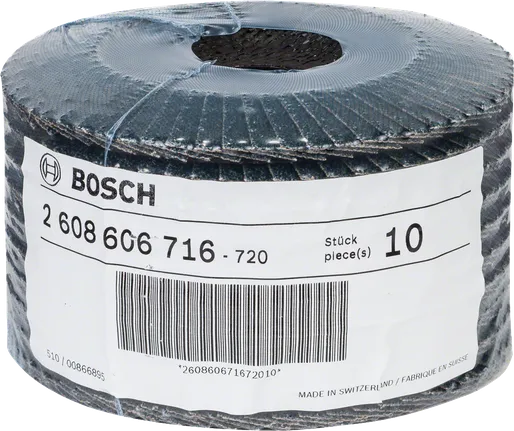 Bosch flap wheel pack for sanding or grinding tasks.
