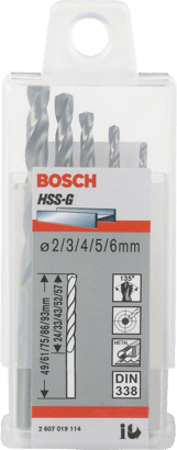 Bohrcraft twist drill set HSS-G DIN 338 ground type N in ABS box 6-10 x 0.1 mm rising 1 piece 41-piece KG601 11201330041