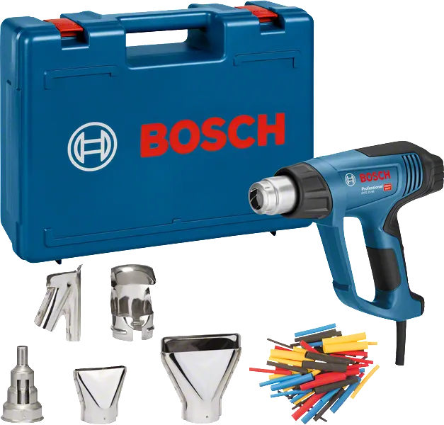 Bosch GHG 23-66 heat gun kit with nozzles and case.
