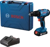 Bosch GSB 18V-45 cordless drill set with case and charger.