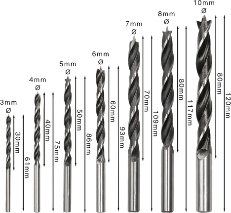 Bosch PRO Wood Brad Point Drill Bit Set, 7 sizes.