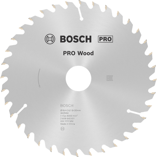 Bosch PRO Wood circular saw blade, 184mm 36T.
