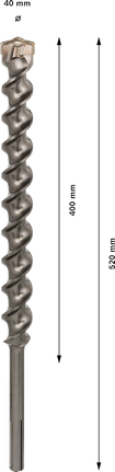 Bosch PRO SDS-max-7 Drill Bit, 40 mm diameter.