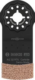 Bosch PRO AIZ 32 RT5 multitool blade with carbide edge.