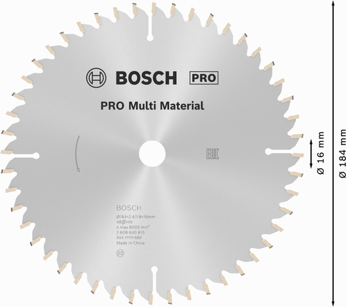 Bosch PRO Multi Material circular saw blade 184 mm 48 teeth.