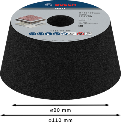 Bosch PRO Stone Conical Cup Wheel G24 for grinding stone.