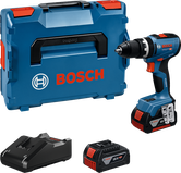 Bosch GSB 18V-65 drill set with battery, charger and case.