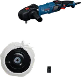 Bosch GPO 14-180 polisher with pad and spindle adaptor.