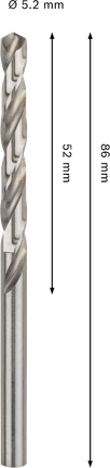 Bosch PRO Metal HSS-G 5.2 mm twist drill bit.