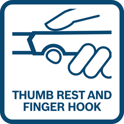 Thumb rest and finger hook.