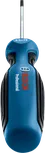 Blue and black professional screwdriver with an ergonomic handle.