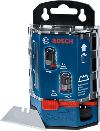 Bosch blade dispenser with 50 replacement blades.