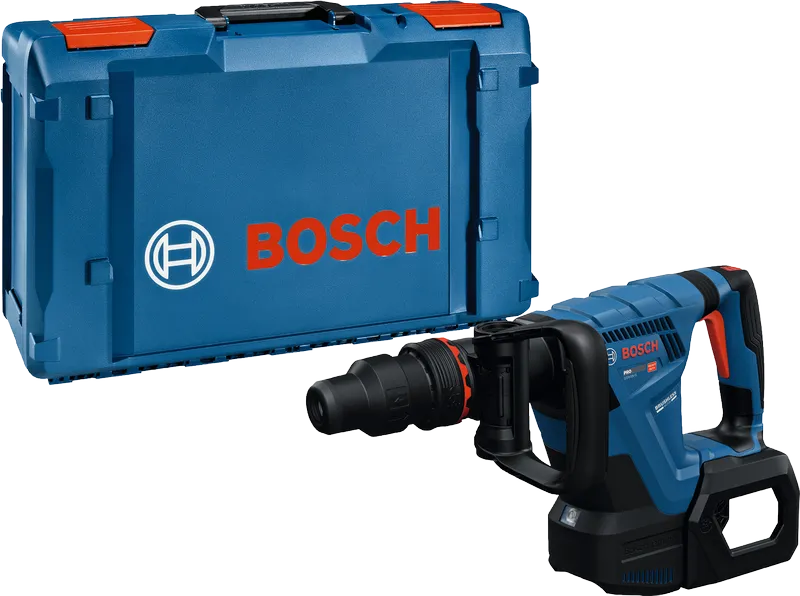 Bosch GSH 18V-5 cordless demolition hammer with case.