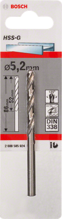 Foret à métaux Bosch 5,2 mm HSS-G DIN 338.