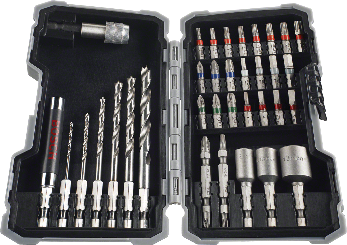 Coffret Bosch de 35 embouts de perçage et de vissage HSS.