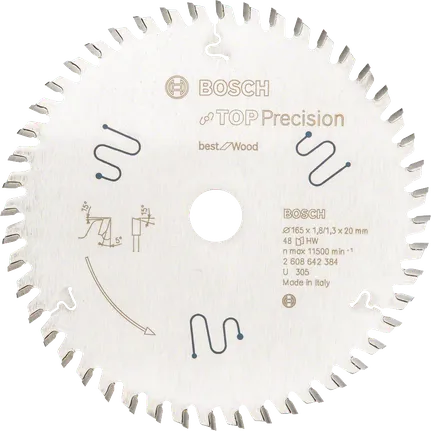 Lame de scie Bosch Top Precision Best for Wood 165 mm 48T.