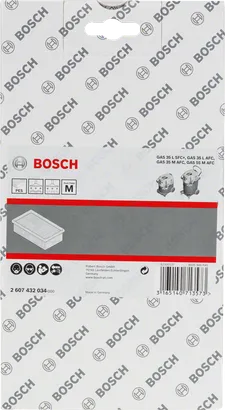 Filtre plissé plat en polyester Bosch.