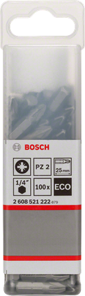 Embouts de tournevis Bosch PZ2 25 mm, paquet de 100.