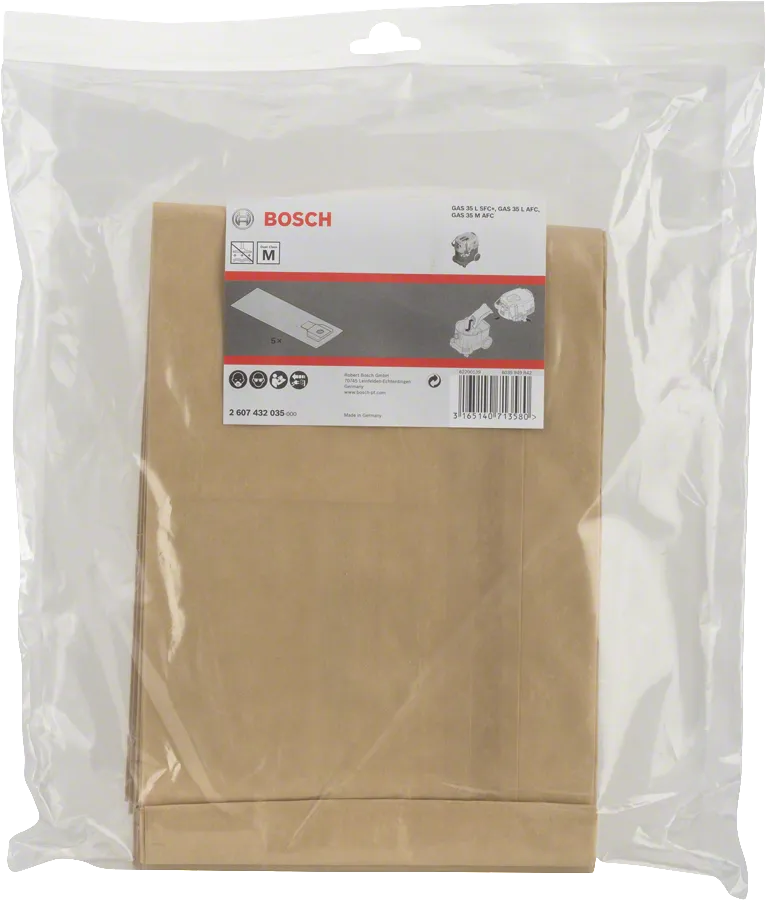 Pack de sacs filtrants en papier Bosch.
