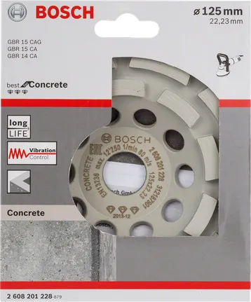 Tête de meulage diamantée Bosch 125 mm pour béton.
