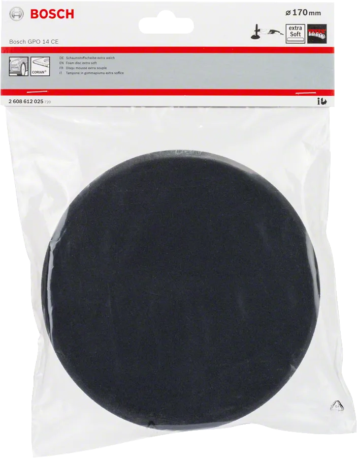 Disque en mousse extra-souple Bosch 170 mm pour le polissage.
