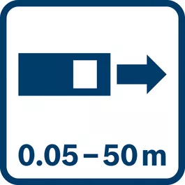Télémètre laser UniversalDistance 50 de Bosch (mesure précise de la  distance jusqu'à 50 mètres, fonctions de mesure, fonction mémoire)
