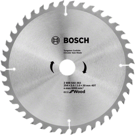 Lame de scie circulaire Bosch Eco pour bois, 254 mm 40 dents.