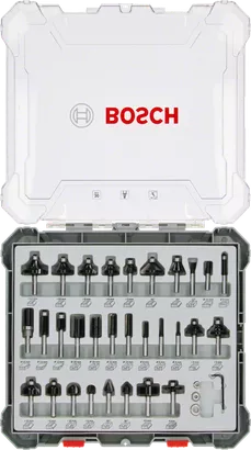 Fraise droite à rainurer Bosch queue 8 mm diamètre 6 à 20 mm coffret 6