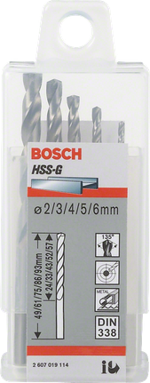 Bosch Foret à métaux rectifiés HSS-G, DIN 338, 5,5 x 57 x 93 mm 10x