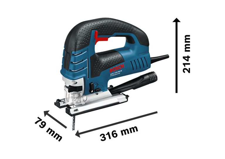 Scie sauteuse Bosch GST 150 BCE pour la coupe profonde du bois.