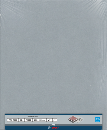 Rouleau abrasif Bosch PRO F355 230x280 mm P1200.