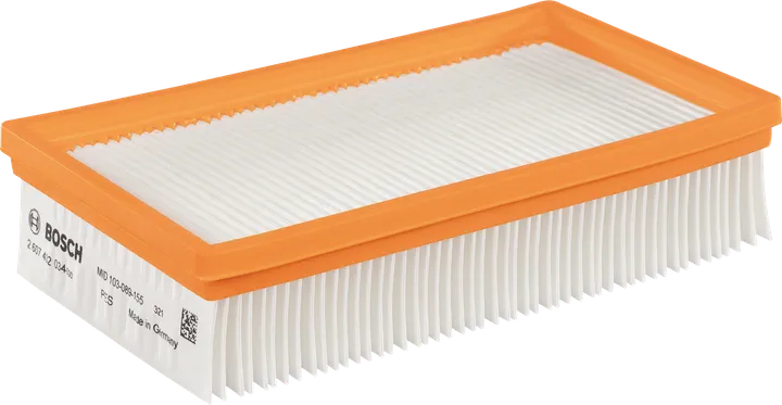 Filtre plissé plat en polyester Bosch pour aspirateurs à poussière.