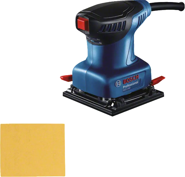 Ponceuse orbitale Bosch GSS 140 avec feuille abrasive.