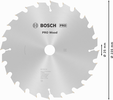 Lame de scie circulaire Bosch PRO Wood 235 mm pour bois.