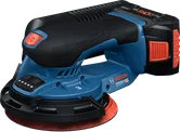 Ponceuse orbitale aléatoire sans fil Bosch GEX 18V-150 avec bac à poussière.
