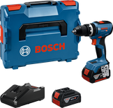 Coffret de perceuse Bosch GSB 18V-65 avec batterie, chargeur et coffret.